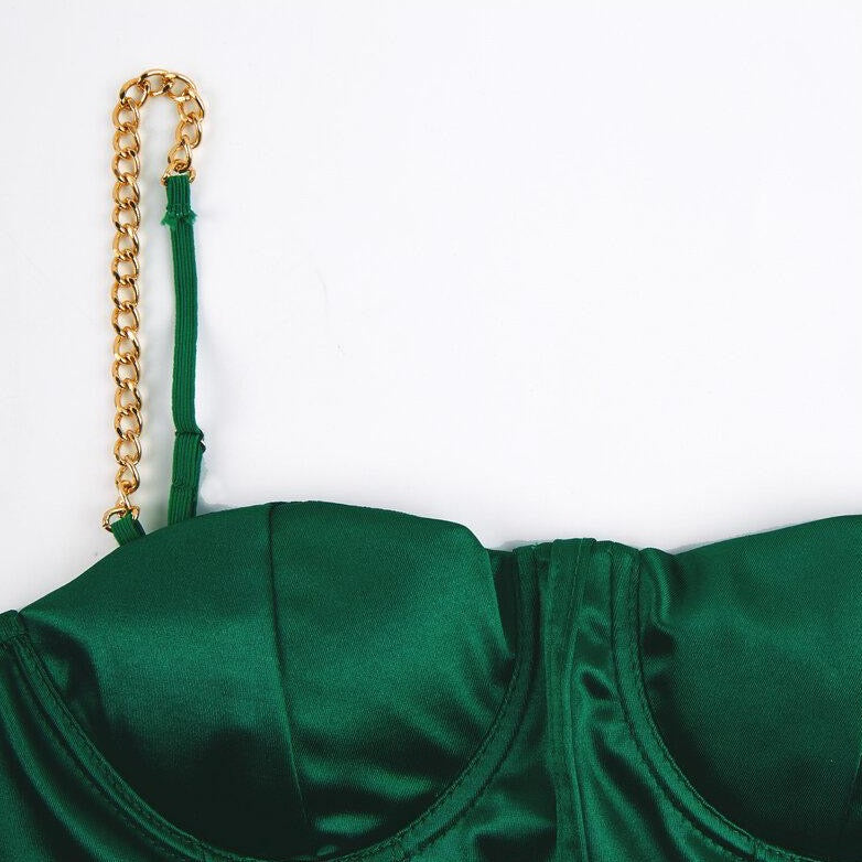 Débardeur vert Vintage satiné