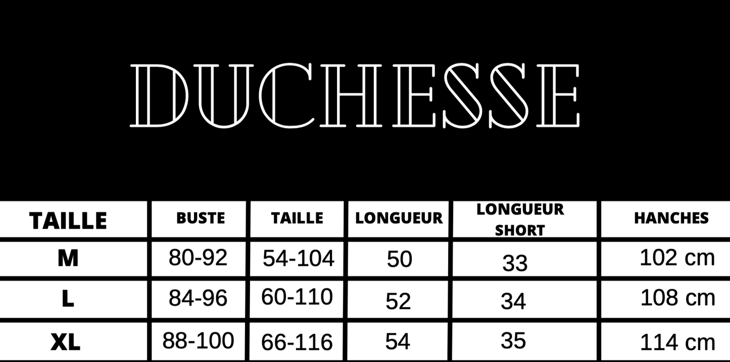 guide des tailles Pyjama satin blanc Joy