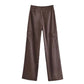 Brown satin pants