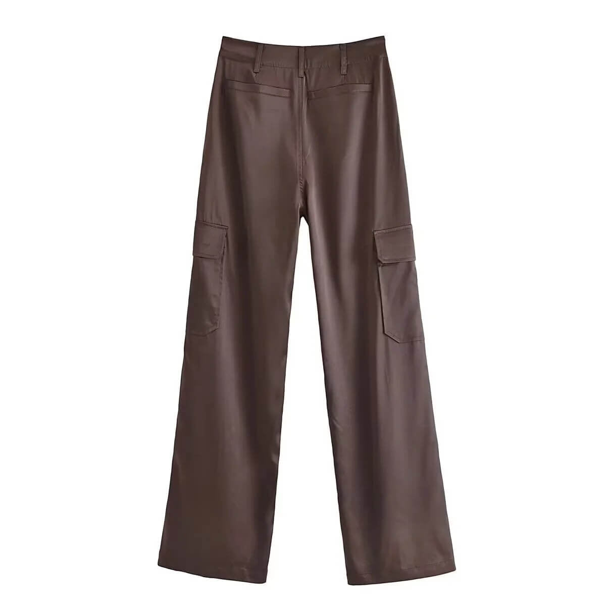 Brown satin pants