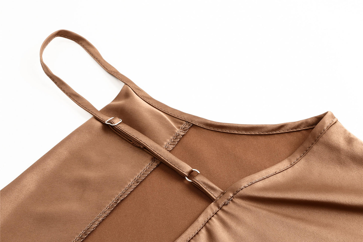 Brown satin tank top