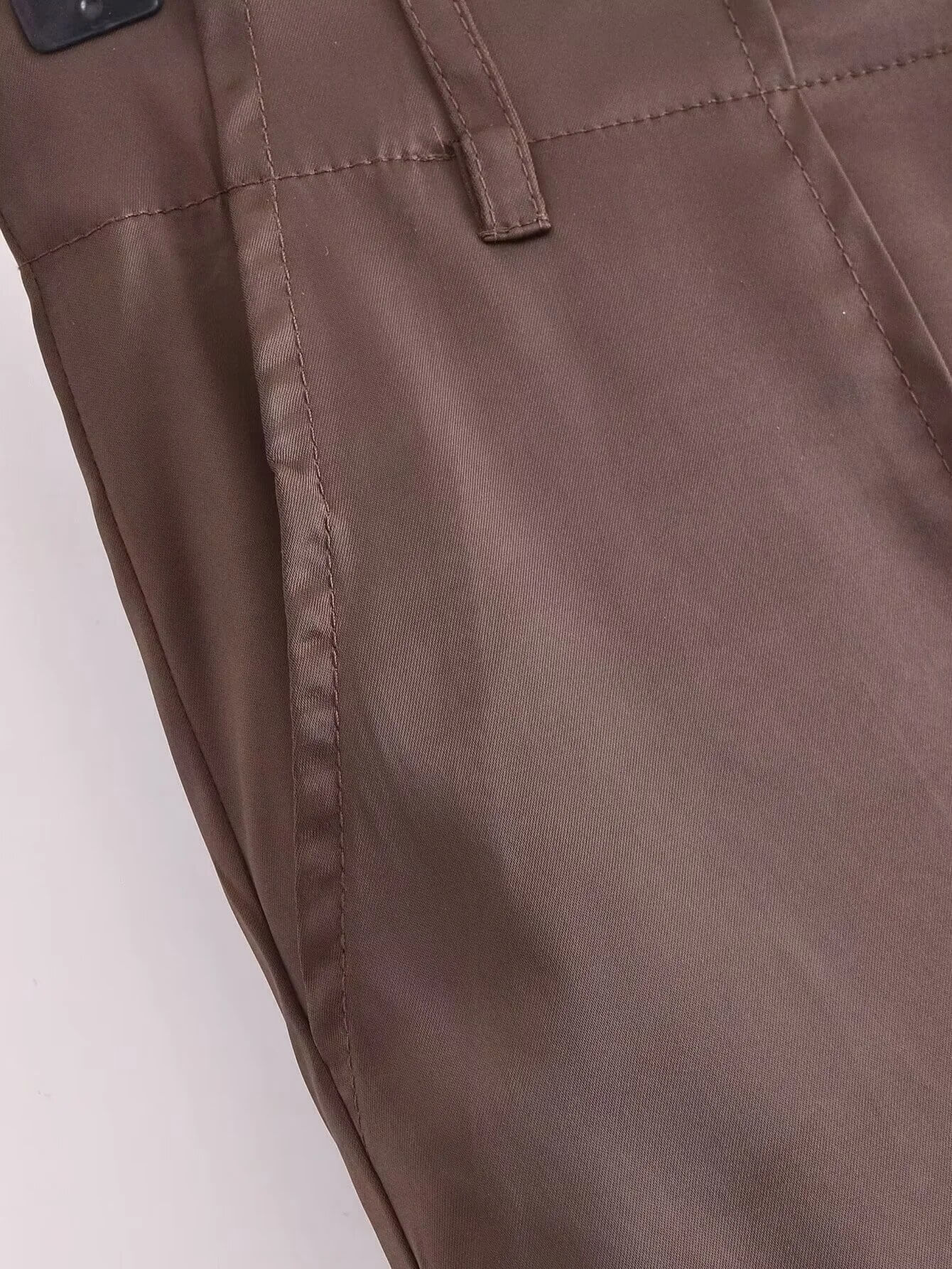 Brown satin pants