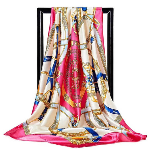 Foulard en satin rose 