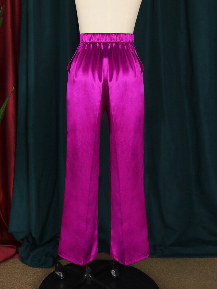 Pink satin pants