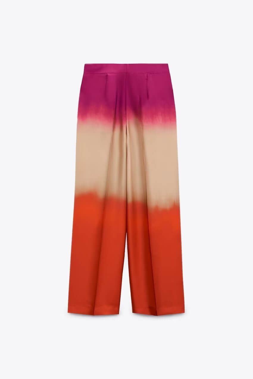 Tricolor satin pants