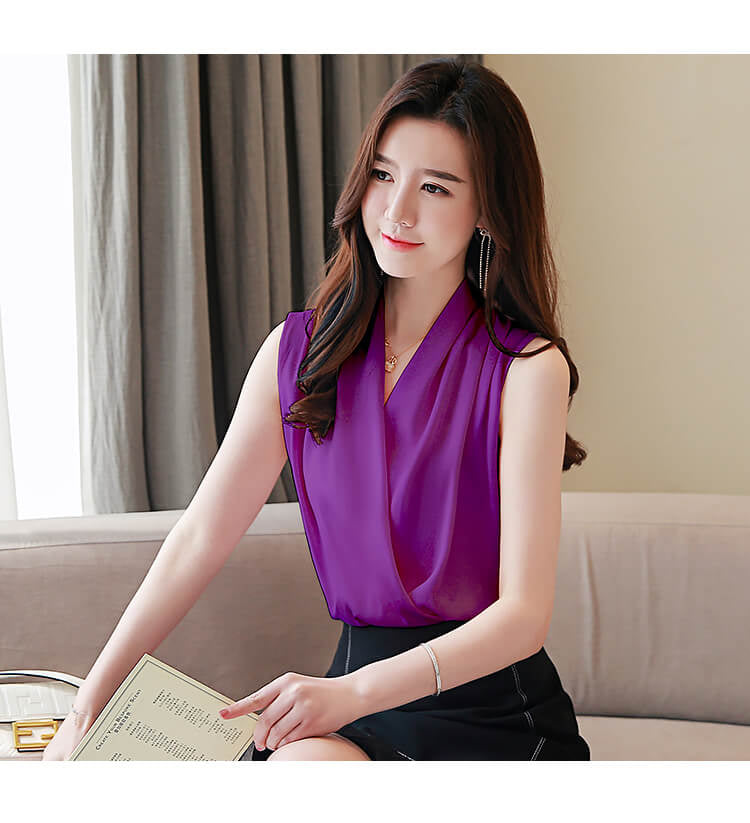 Purple satin blouse