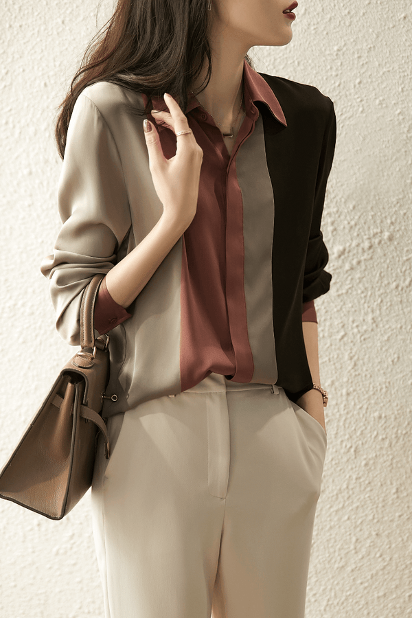 Elegant blouse in warm colors
