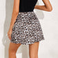 White satin skirt with leopard print