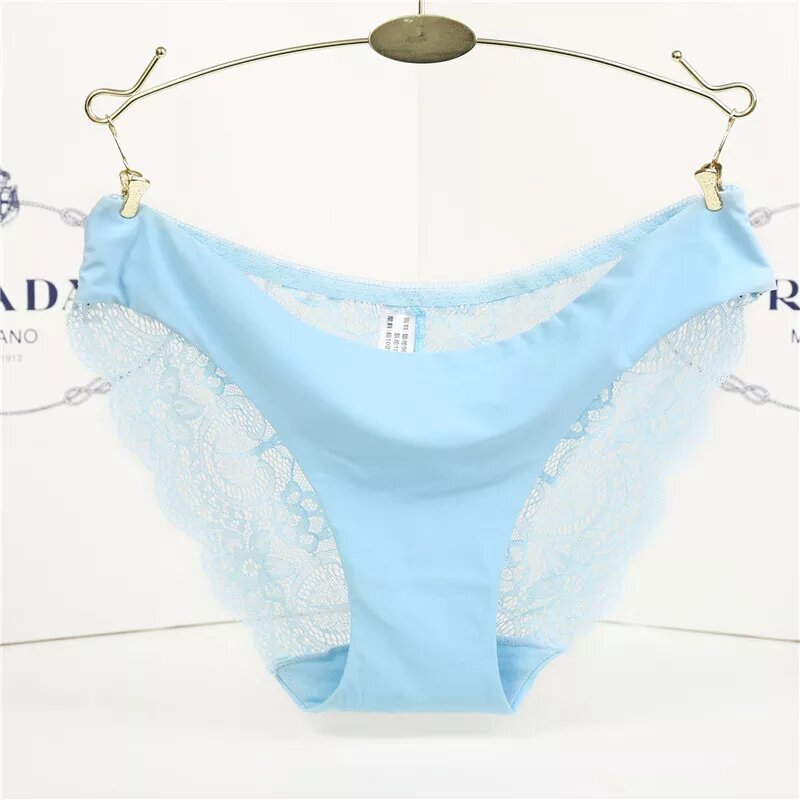 Culotte en satin et dentelle Sophie bleu ciel