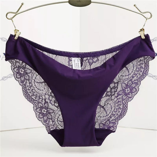 Culotte en satin et dentelle Sophie violet