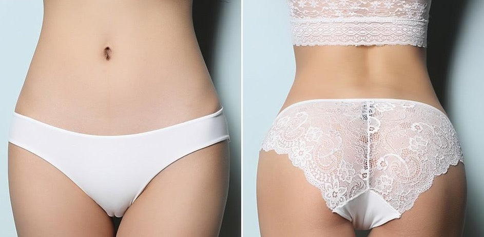 Culotte blanc satin et dentelle Sophie