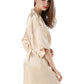 Kimono satiné beige pour femme