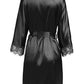Peignoir noir Lita en satin