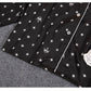 Pyjama noir en satin étoilé