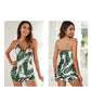 Pyjama satiné feuilles vertes