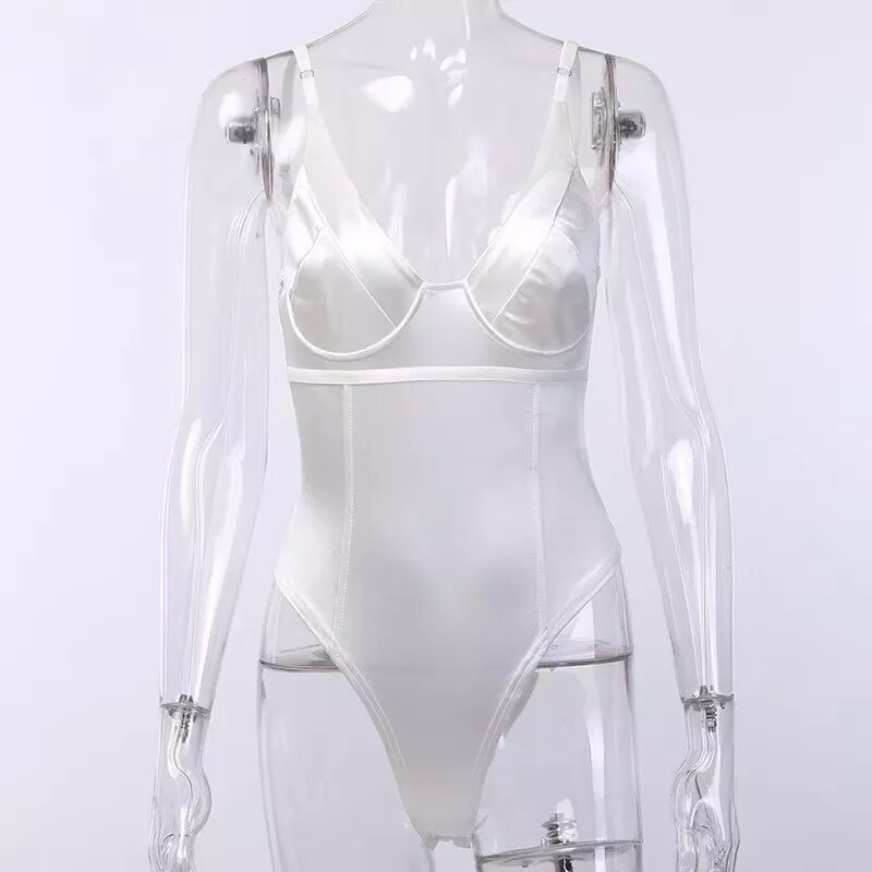 White satin corset bodysuit