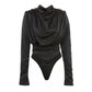    body satiné a epaulette noir