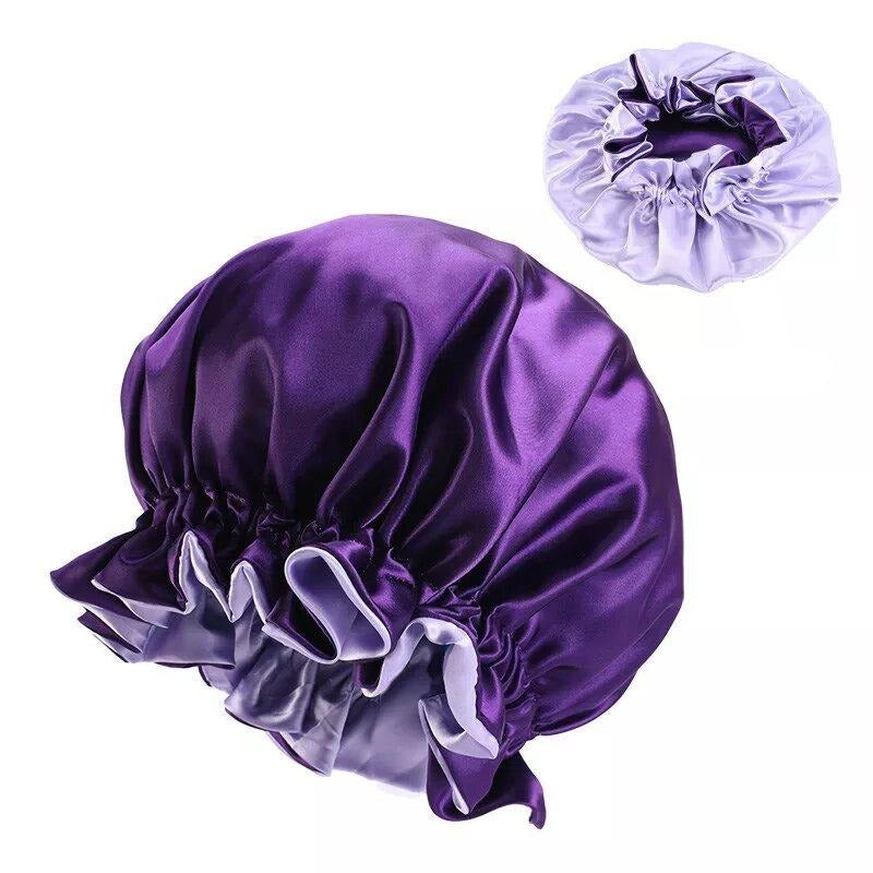 bonnet satin sans elastique violet