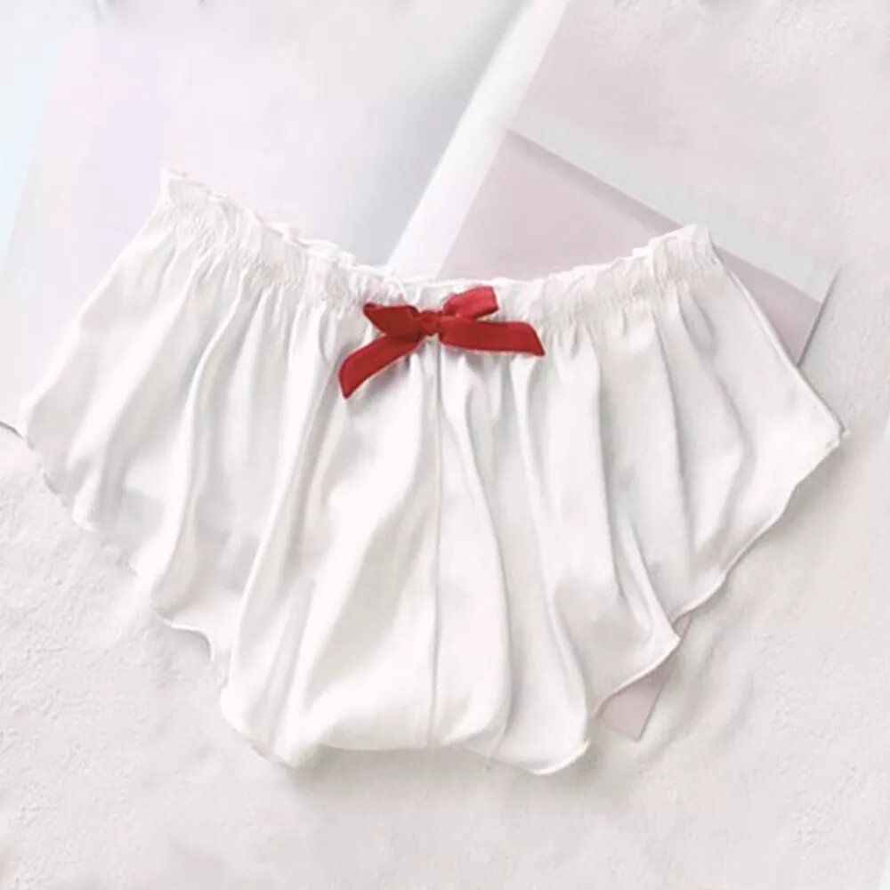 culotte en satin Camille plissée blanche