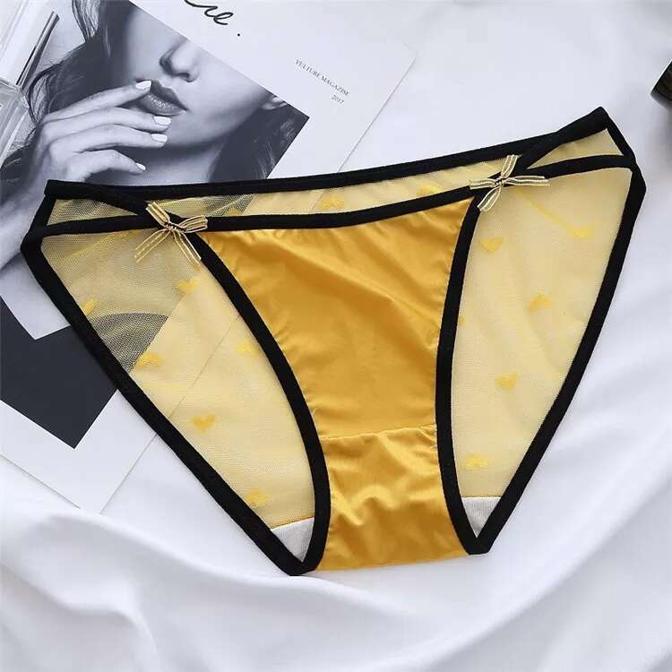 culotte en satin coeur tulle jaune