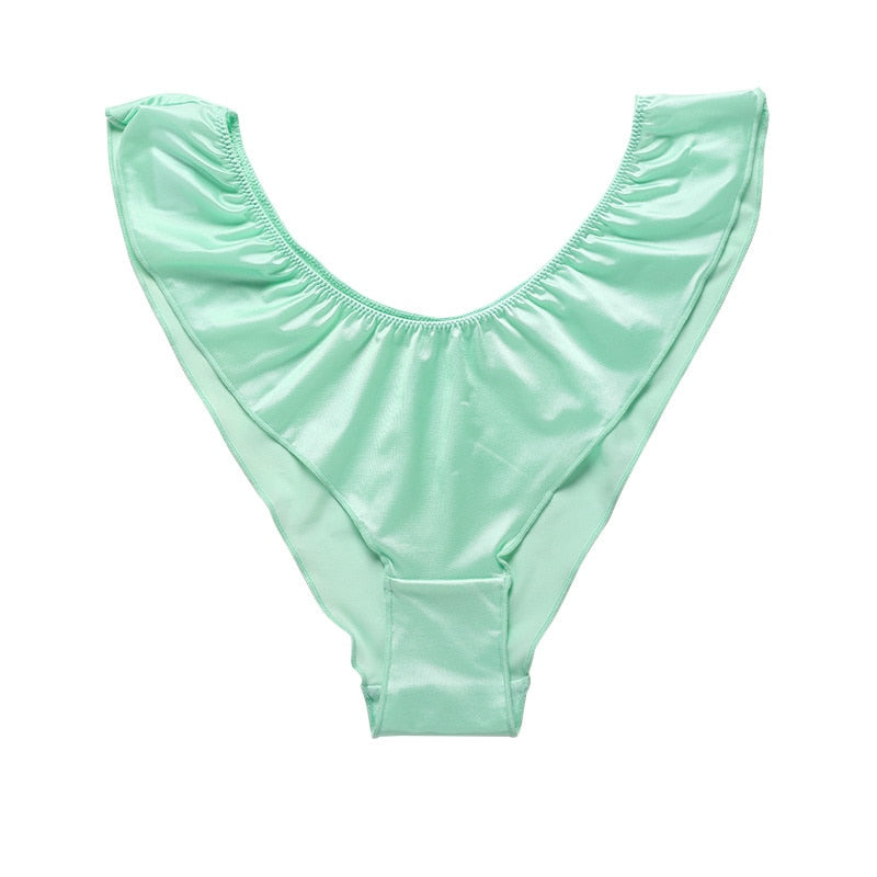 Culotte femme satin plissé vert