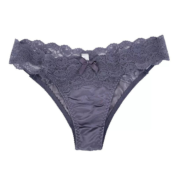 culotte satin et dentelle fanny grise