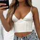    debardeur satin crop top blanc brallette
