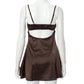    dos robe en satin nuisette marron