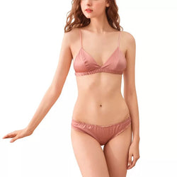 ensemble lingerie oceanne satin rose