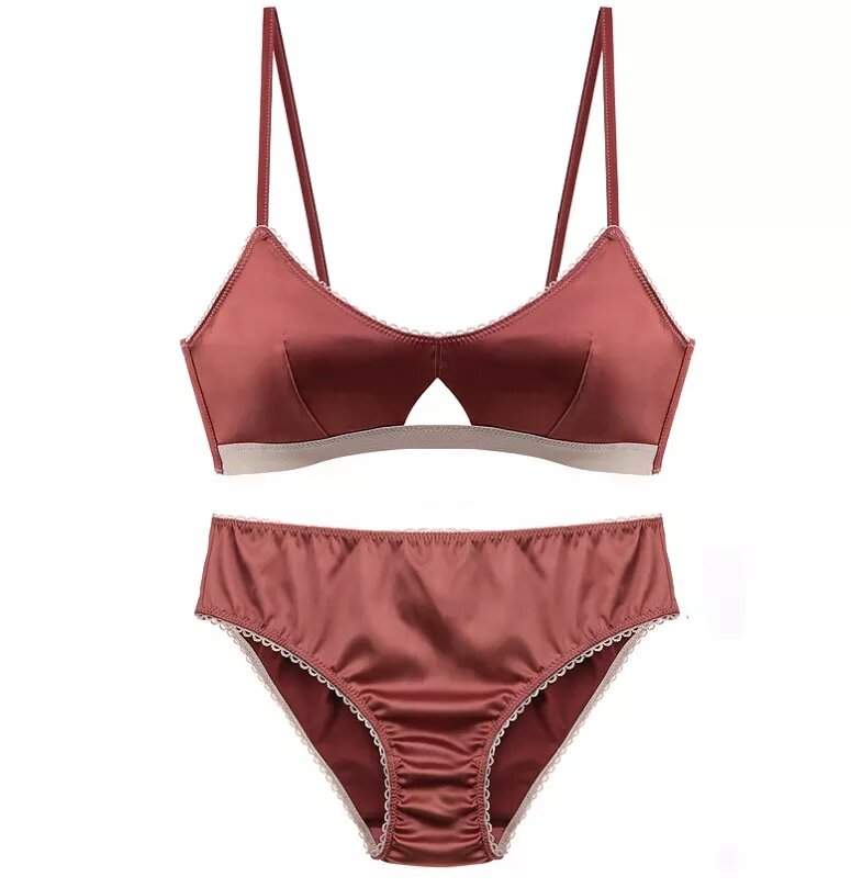 ensemble marron lingerie Julia satin