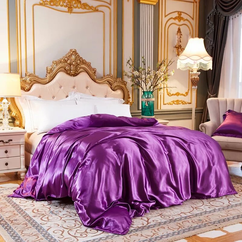    housse de couette en satin majenta