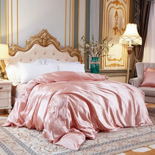 housse de couette satin rose