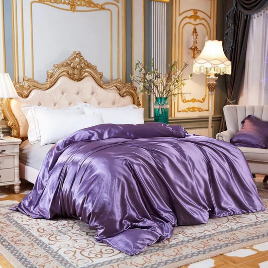 housse de couette satin violette