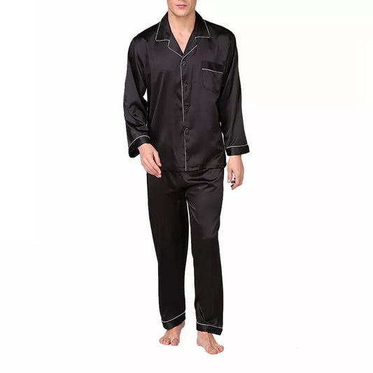 kimono satin homme noir couture blanche