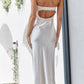 robe maxi en satin bustier blanche