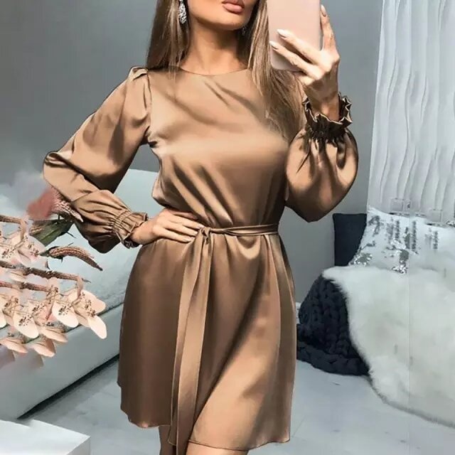 robe satin julia beige