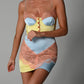     robe tricolore satin et dentelle