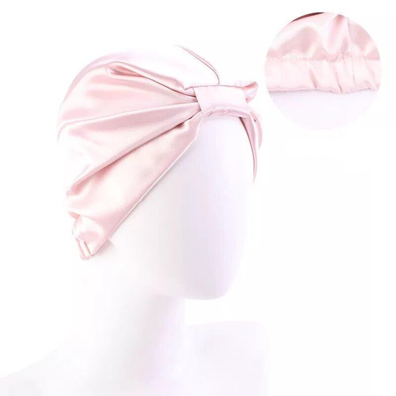 turban satin cheveux classic bebe rose